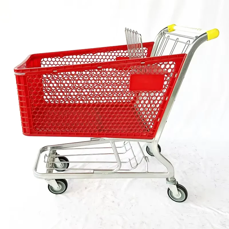 Supermarket Shopping Cart Large Capacity Shopping Trolley Grocery Cart With Wheels