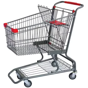 Supermarket Shopping Trolley Cart Metal Surface with Customized logo