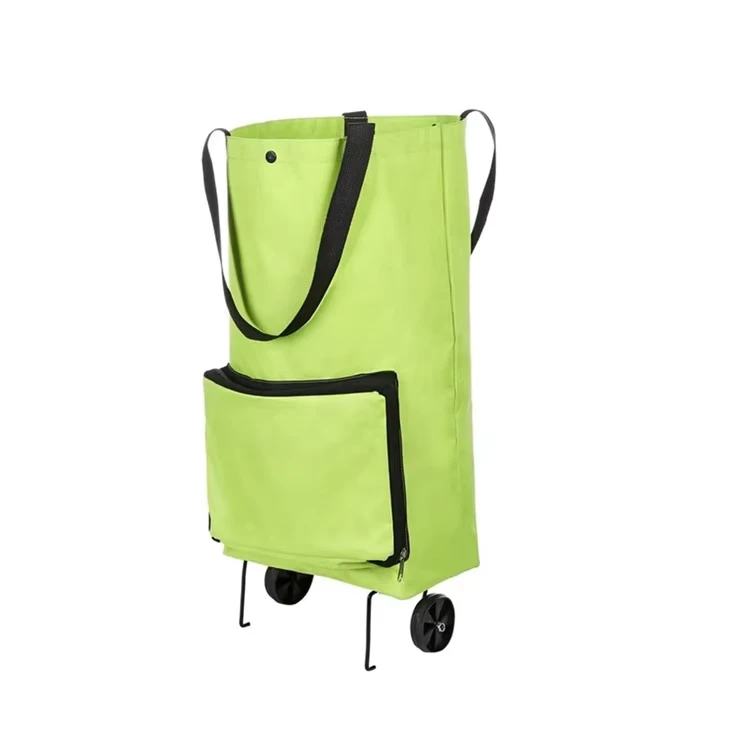 Supermarket Shopping Trolley Cart Portable Hand held Collapsible Sundries Bag Folding Shopping Bag with Wheels