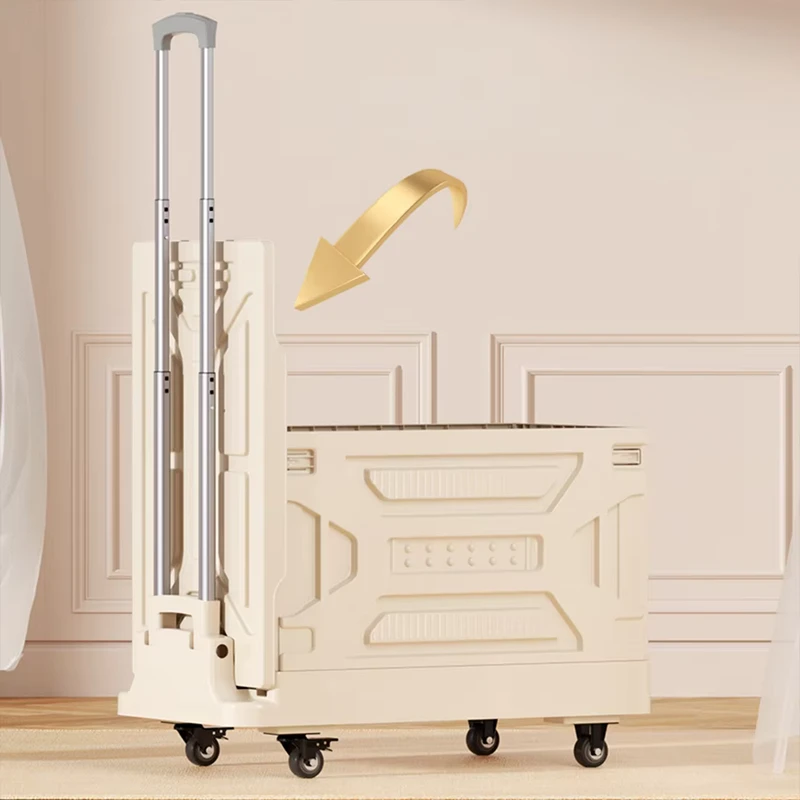 Supermarket Trolley Large Storage Box Climb Cart Foldable Shopping Trolley Cart