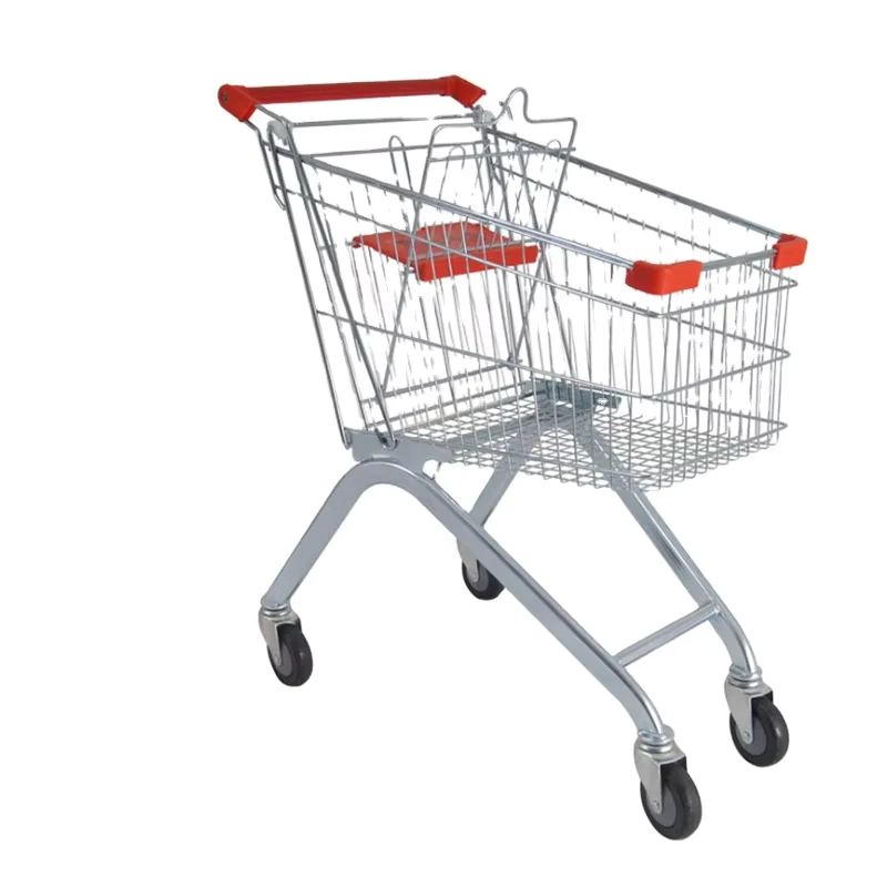 Supermarket Trolleys Shopping Unfolding Cart With 4 Wheels For Stores