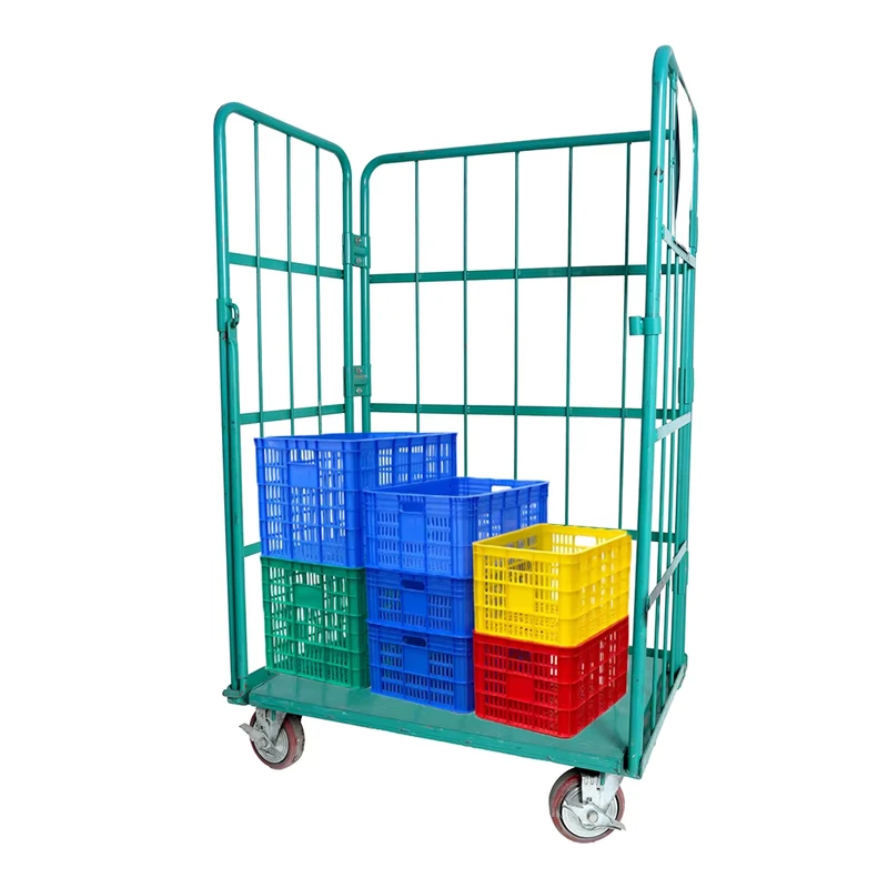 Supermarket Warehouse Heavy Duty Logistics Roll Cage Trolley 500kg Capacity Foldable Metal Roll Container
