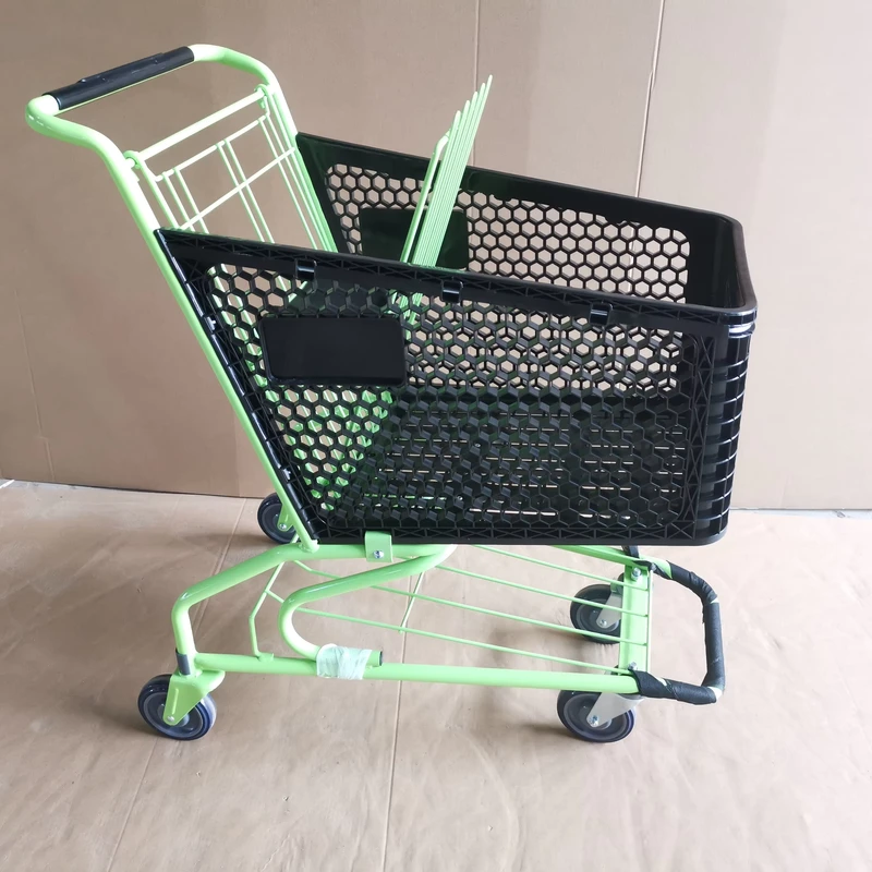 Support Retail Plastic Hand Push 100L Large Capacity Supermarket Cart Trolley Convenience Store Cart