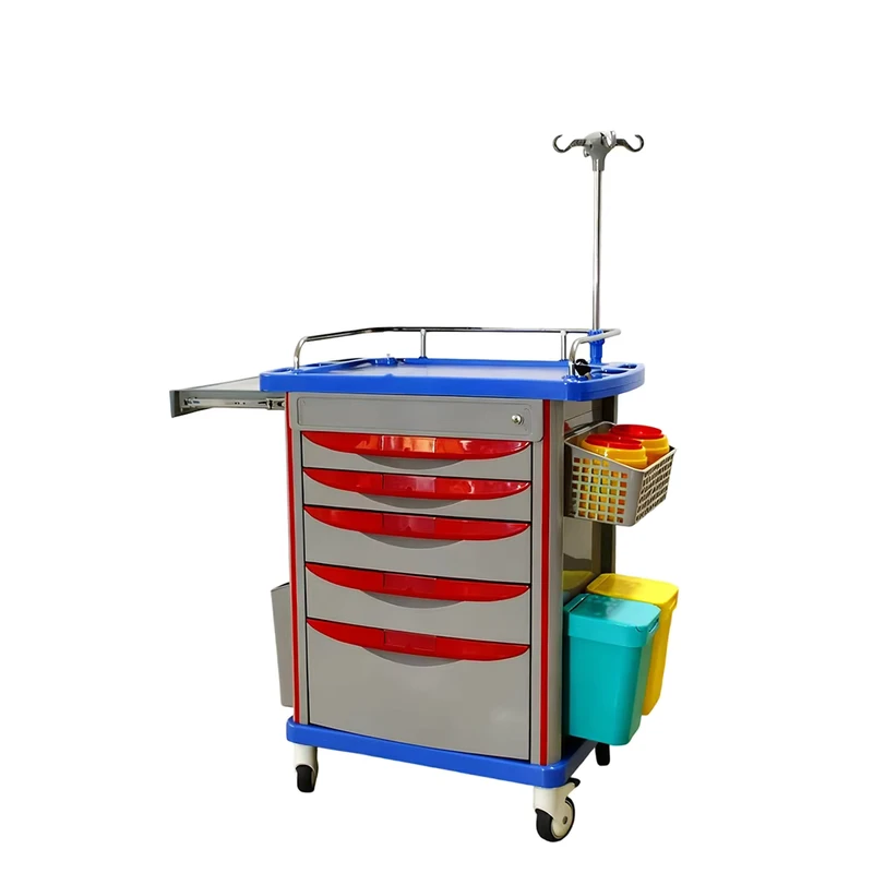 Surgical Instrument Anesthesia Medicine Storage Locking Cabinet ABS Mobile Cart Trolley for Operating Room ICU