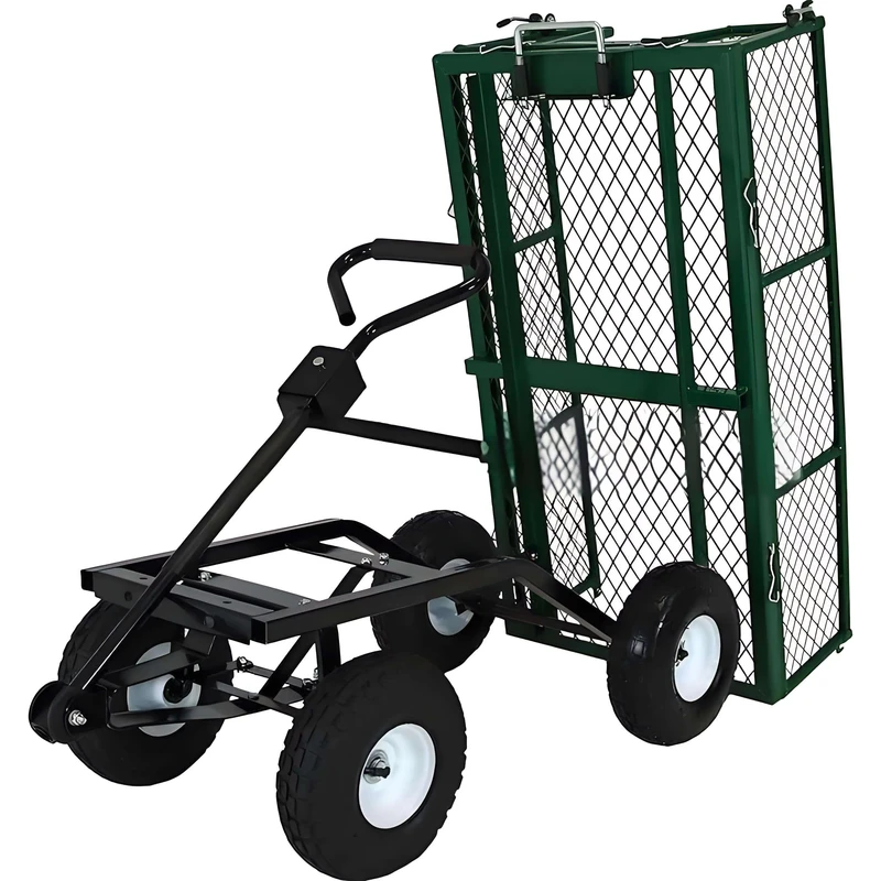 TC1840A 550kg 10 Inch 4 Wheels Heavy Duty Stainless Steel Utility Mesh Garden Cart & Trolley OEM Tools