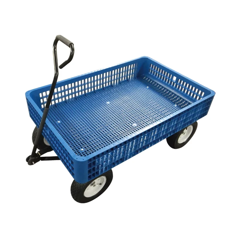 TC4208 Heavy Duty Plastic Garden Utility Tool Hand Trolley Cart with 5.00-6 Pneumatic Wheel