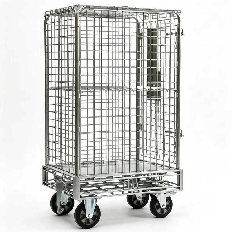 TER Customized Mobile Warehouse Rolling Steel Wire Mesh Industrial Security Container for Safe Goods Transfer and Anti theft Use