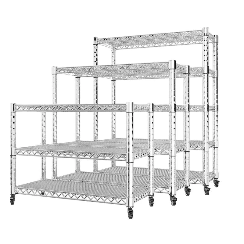 TLC0056 Customizable Wire Utility Push Cart with Removable Wheels and Handle for Warehouse and Home Chrome Plating Ss