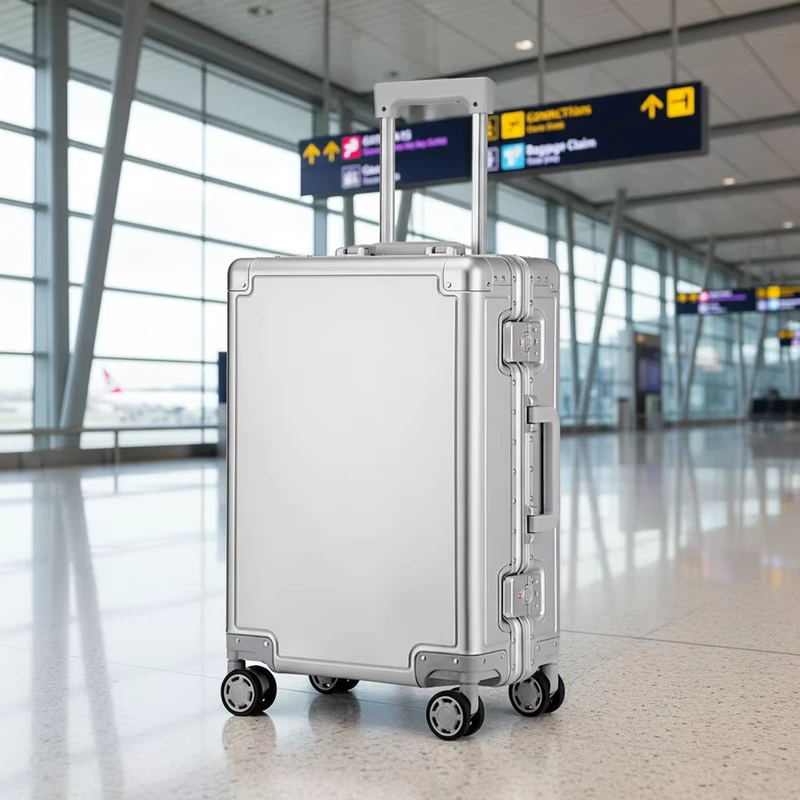 TSA Lock PC Anti Theft Airplane Trolley Business 20 Inch Trolley Hand Suitcase Luggage with 100% Aluminum Material