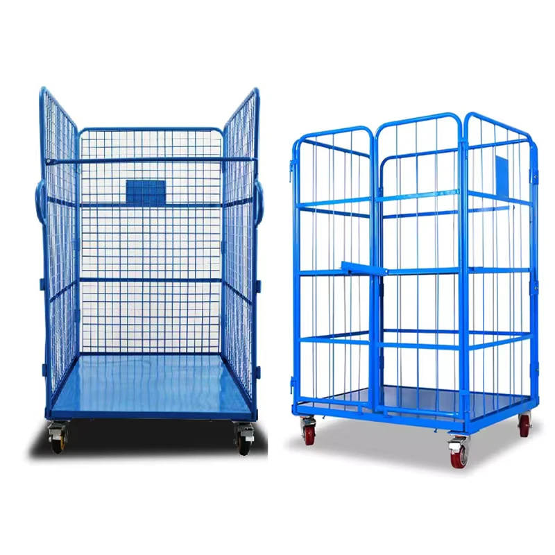 The Perfect Solution for Storage and Transport High Quality Cold rolled Steel Foldable Rolling Cage Trolley Logistics Trolley