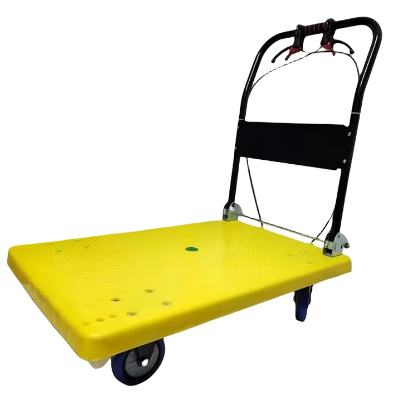 Thickened Handbrake Trolley Industrial & Shopping Use Four Wheel Foldable With Brake Handling Support OEM