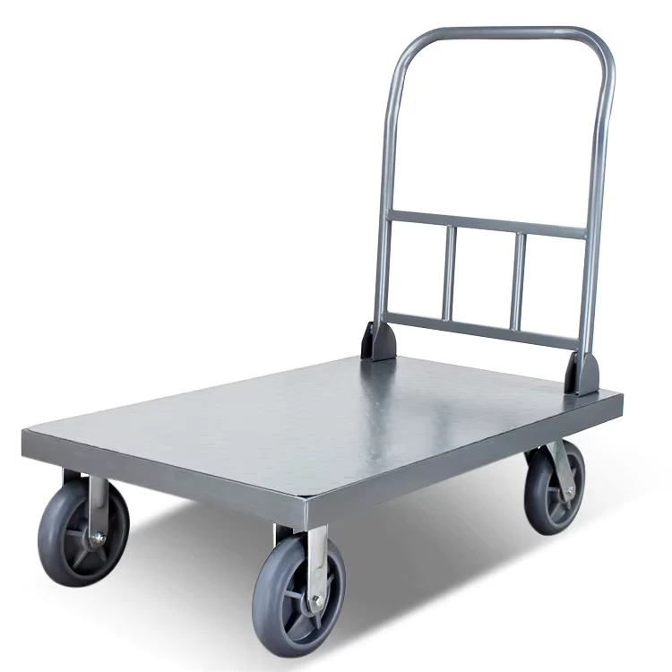 Thickened Rackstrolleysflatbed Cartssmall Trailersportable Folding Household Light and Silent Trolleys