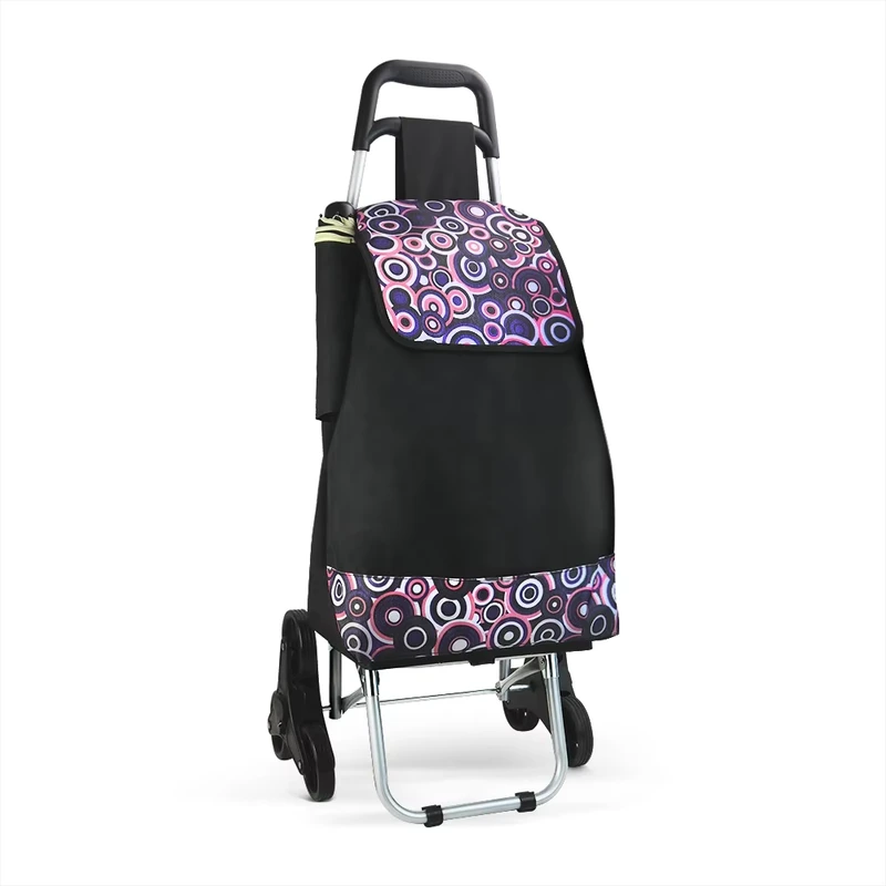Thickened Reinforced Shopping Hand Cart Collapsible Space Saving Household Trolley Wheeled Grocery Moving Cart