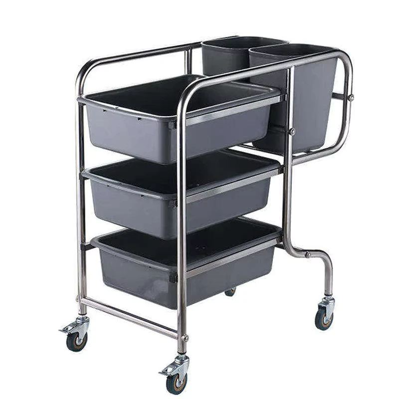 Three Layers Restaurant Service Cart Cleaning Trolley Hotel Trolley Room Service Car