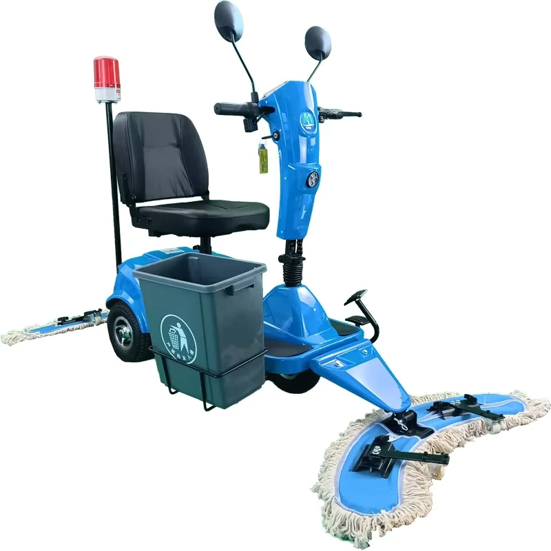 Three Wheel Electric Sweeper Driving Type Efficient Dust Clean Carts Ride on Floor Mop Dust Cart Scrubber