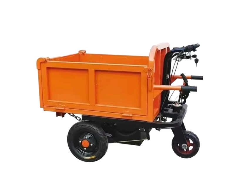 Three Wheel Mini Electric Trolley Hand Pushing Dump Truck Cart for Concrete Transport Engineering 3 Wheels Barrow Made in China