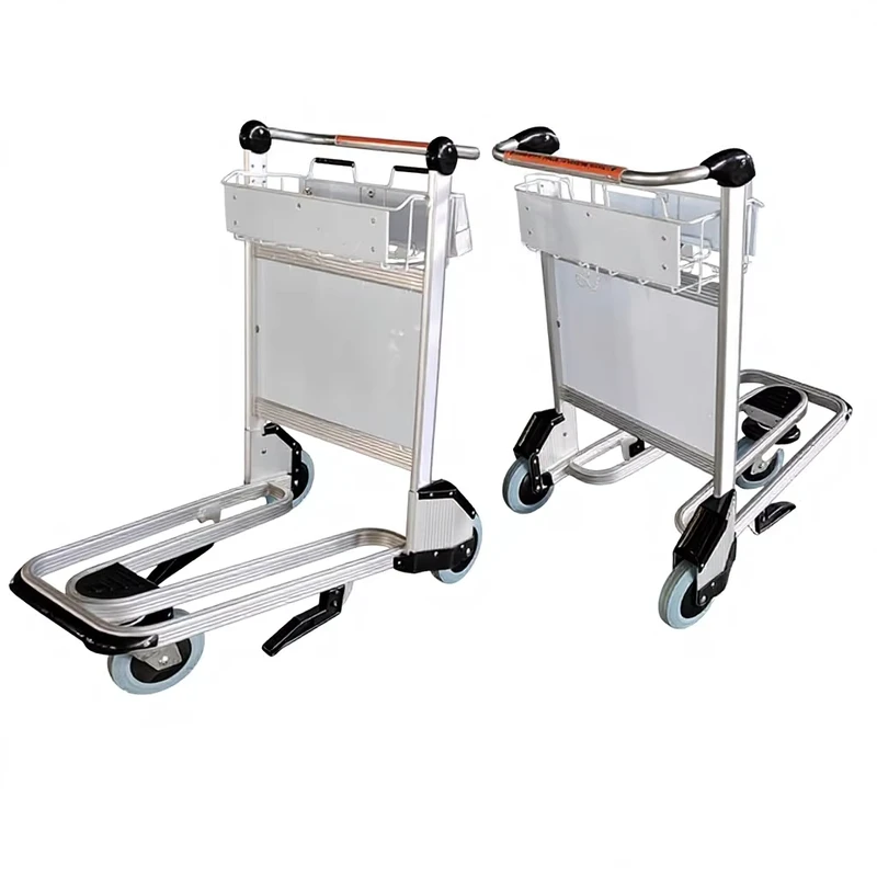 Three Wheels Aluminum Alloy Luggage Platform Airport Luggage Trolley Airline Baggage Carts for Airport