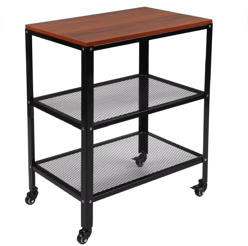Three layer Mobile Kitchen Trolley Wheeled Kitchen Trolley with Storage Function Suitable for Household Use and Hot Pot