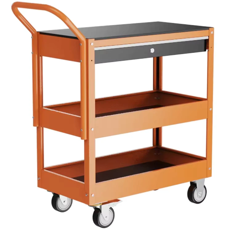 Three-story Restaurant Service Carts Cleaning Trolleys Hotel Trolleys Platform Truck Cart Push Cart