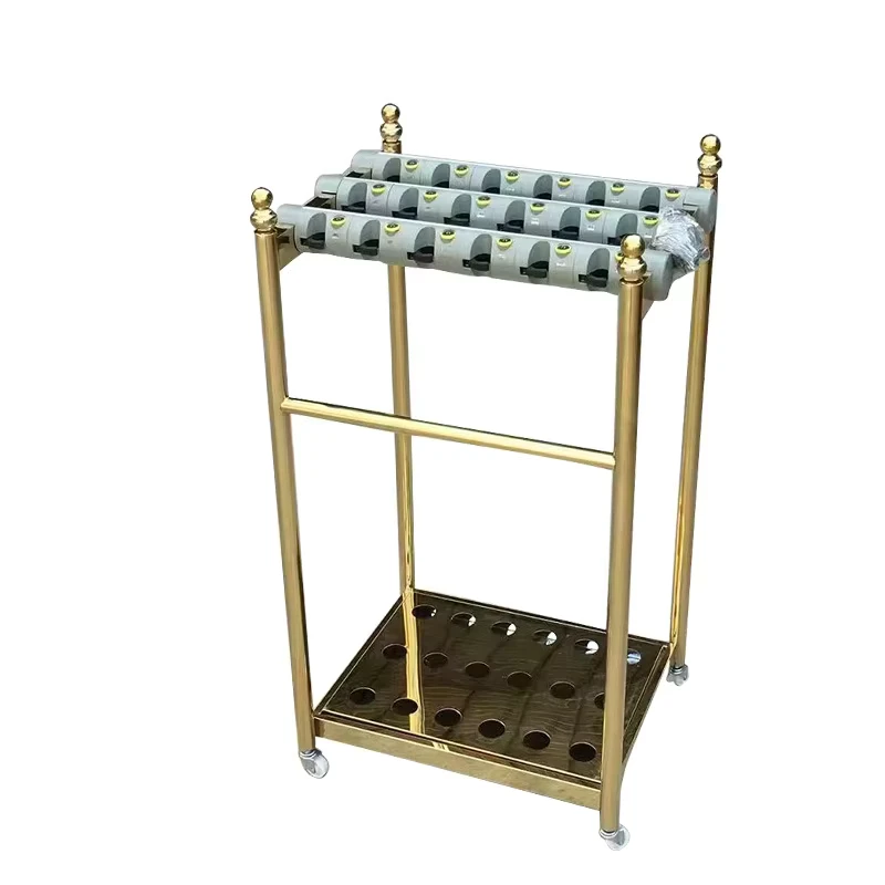 Titanium Plated Stainless Steel Baggage Trolley Golden Crown Design Hand Cart for Hotel Lobby Daily Luggage Delivery Work