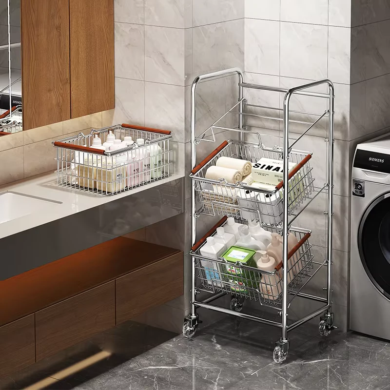 Toilet Storage Rack Floor Standing Household Toilet Toilet Toilet Mobile Cart Bathroom Supplies Storage Rack Original