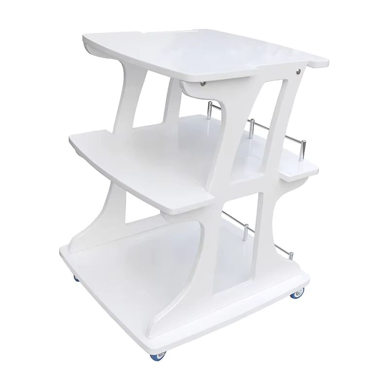 Tomspa Beauty Salon Trolley 3 Layer Rolling Cart with 4 Wheels White Modern Design 1 Year Warranty TS 4233A