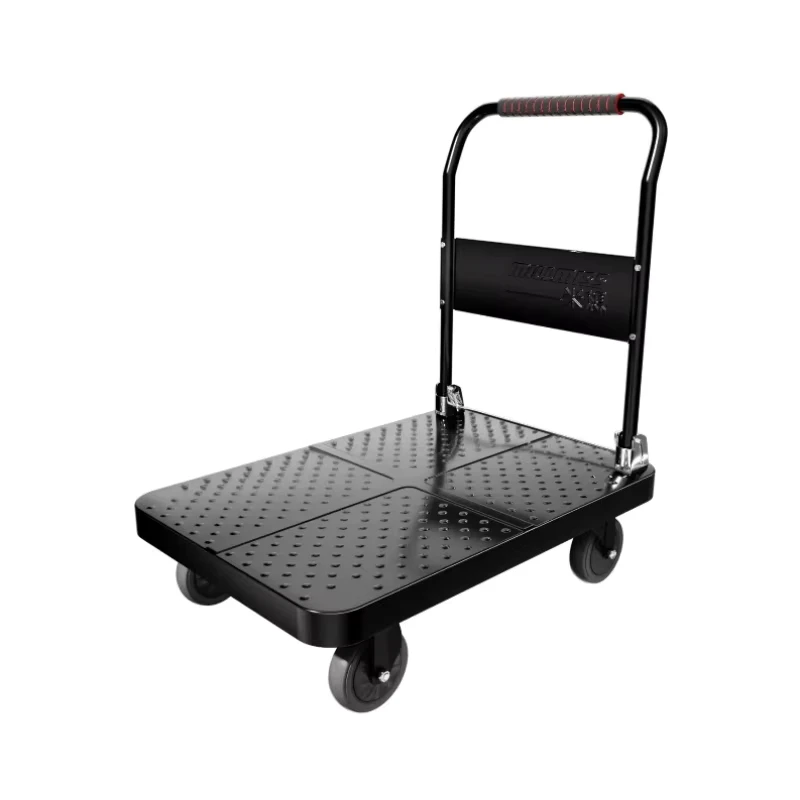 Tool Trolley Hand Cart Foldable Hand Truck Cart 90*60 Steel Plate Heavy Duty Foldable Platform Hand Truck Trolley Cart