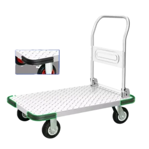 Tool Trolley Hand Cart Foldable Hand Truck Cart 90*60 Steel Plate Low Fence 5 inch TPR Rubber Wheels Load Capacity 500kg