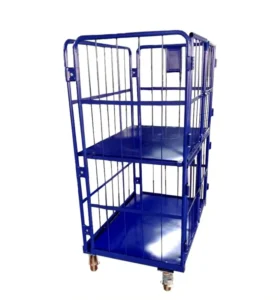 Top Function Supermarket Warehouse Wheeling Roll Storage Cage Container with Metal Base