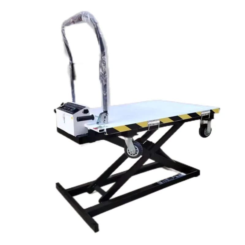 Trade Flatbed Greenhouse Trolleys Dolly Electric Hydraulic Transportation Hand Truck Cart Aluminium Platform Lifting Trolley