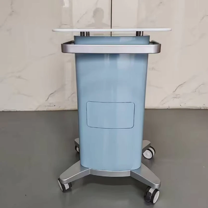 Transparent Eco-Friendly Plastic Foldable Modern 4-Wheel Mobile Portable Salon Trolley