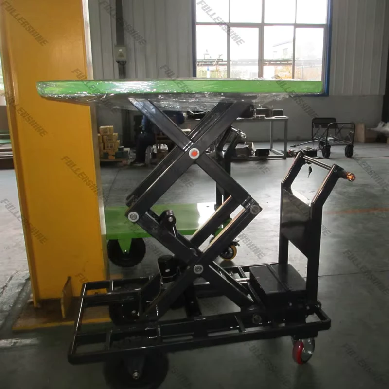 Transport Heavy Duty Cargo Warehouse Trolley Battery Operated Electric Lift Platform Truck