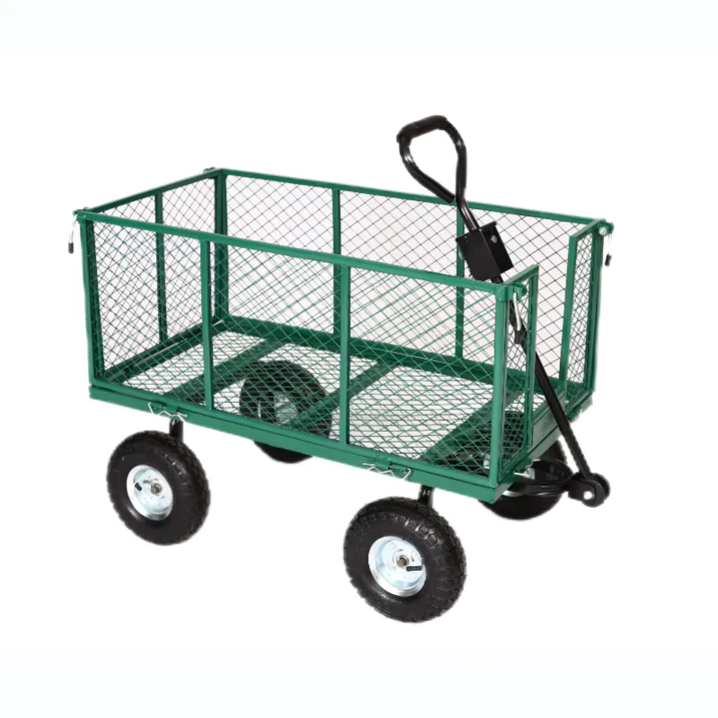 Transport Outdoor Mesh Garden Cart Garden Tool Trolley Sets Roll Container Trolley Hand Wagons
