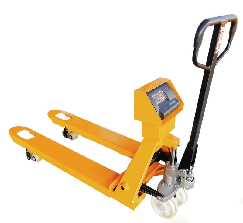 Tray Handling Hand Actuated Electric Transpallet Forklift Steel Pallet Truck with Scale Hand Drive