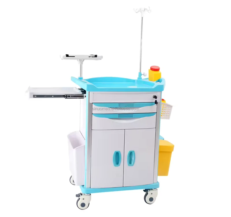 Trolley Abs Medication Storage Cabinet Nurse Station Emergency Trolley Medication Cart with Lock Box 750*480*920mm