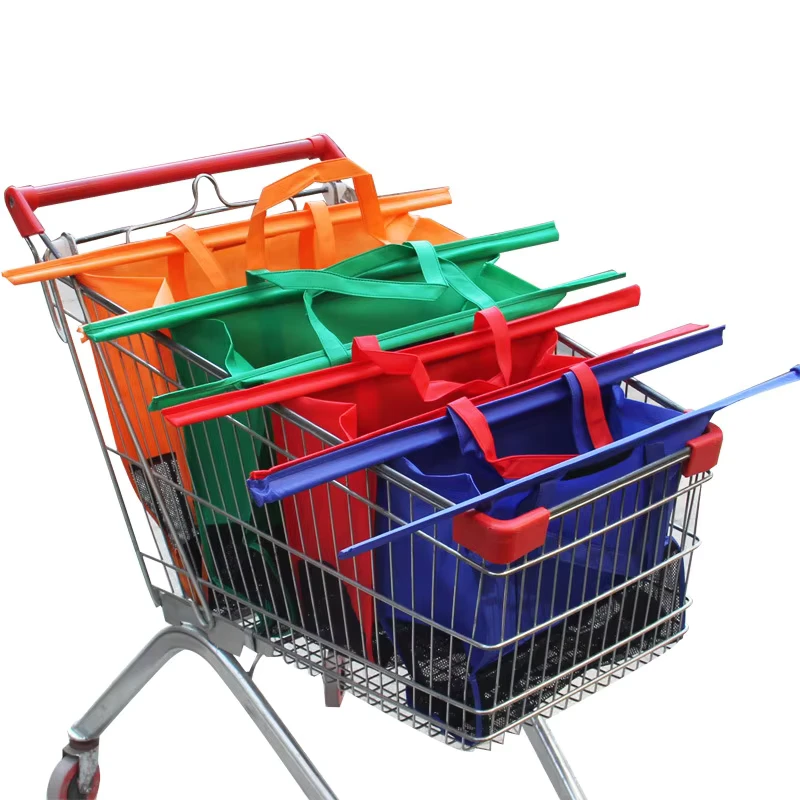 Trolley Bags for Shopping Cart Set of 4 Shopping Cart Bags for Groceries Eco Friendly 4 Reusable Grocery Cart Bags