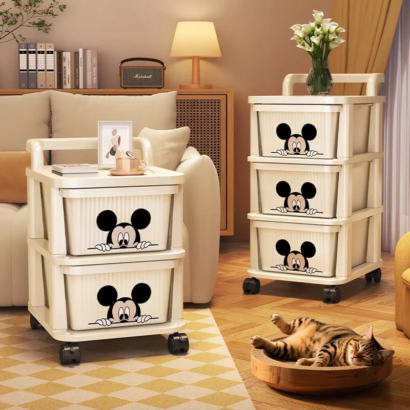 Trolley Mobile Plastic Eco friendly Modern Layered Drawer type Storage Cabinet for Living Room Snack Toy Sundries Storage