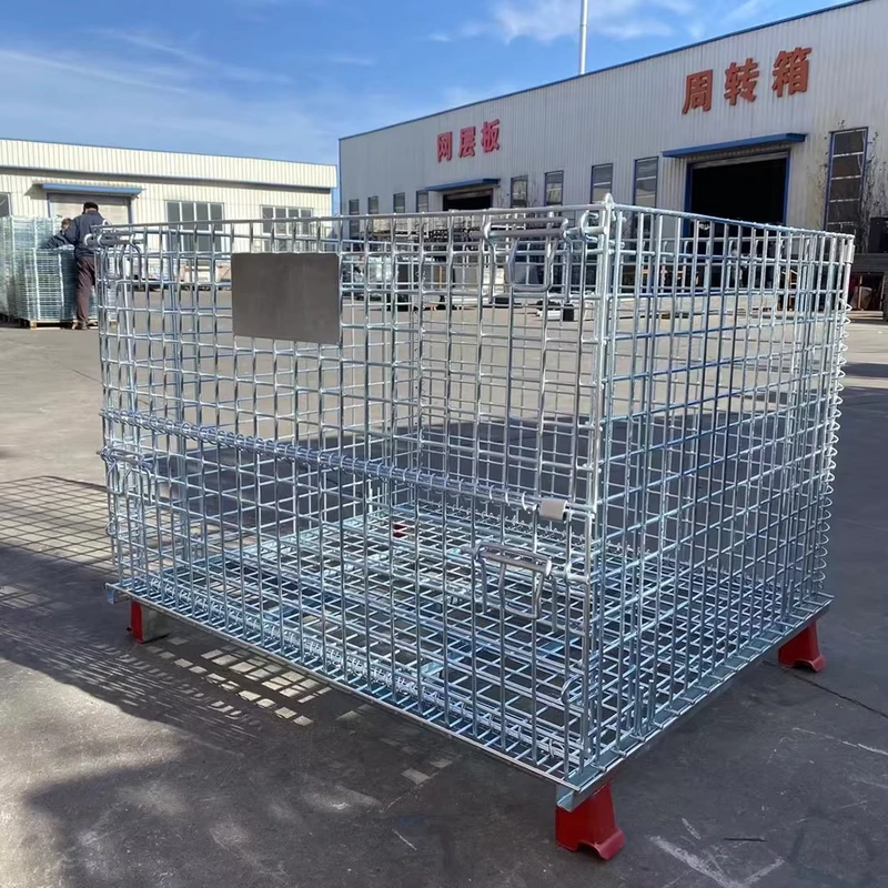Trolley with Wheels Foldable Storage Cage Iron Frame Logistics Express Turnover Metal butterfly Cage