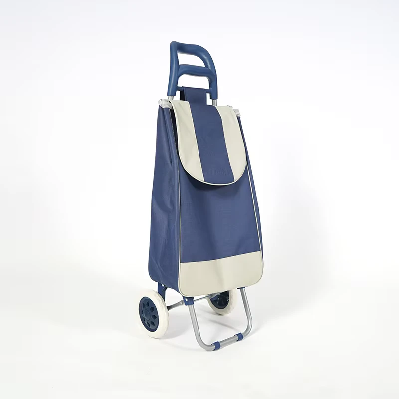 Trolly Foldable Shopping Cart With 2 Wheels and Removable Bag Lightweight Shopping Trolley Bag