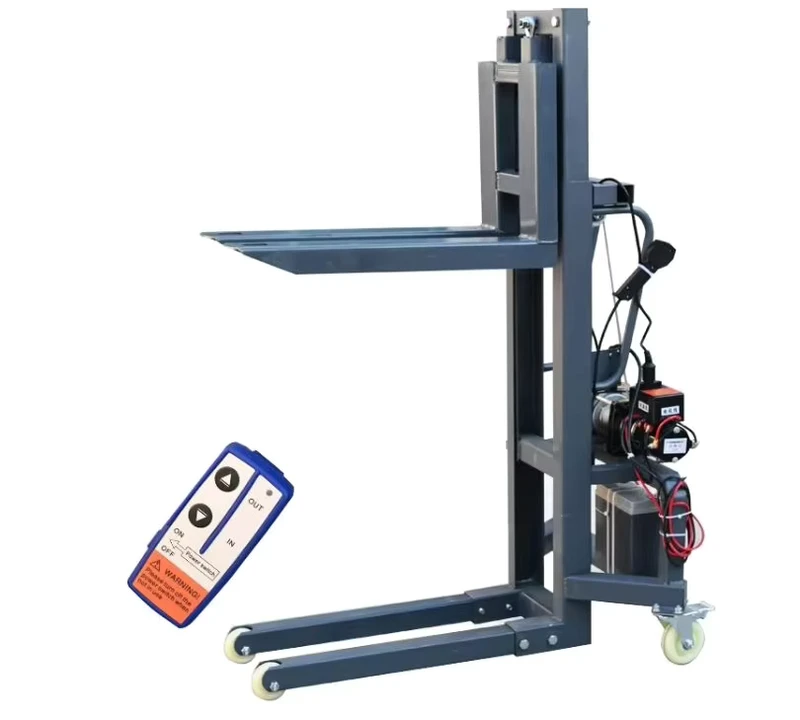 Truck Mounted Electric Stacker Manual Forklift Self Lift Stacker Portable Electric Hoist Self Loading Forklift