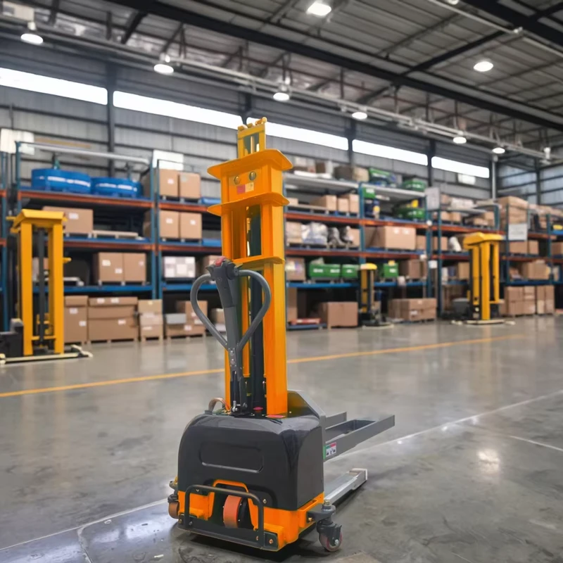 Truck Mounted Manual Forklift 1000kg Loading Electric Stacker Hydraulic Handling Small Mobile Elevator Self Lift Stacker
