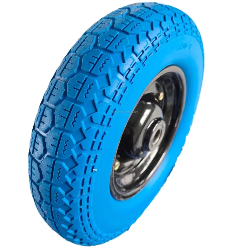 Turkey Market 350-7 Metal Rim Flat Free Pu Foam Wheelbarrow Wheel for Hand Truck Trolley Cart Garden Wagons