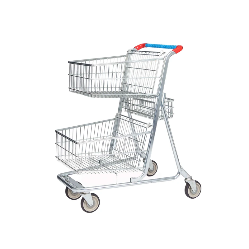 Two Tier Supermarket Shopping Cart Supermarket Double Basket Supermarket Shopping Cart Trolley Shopping Trolleys Carts