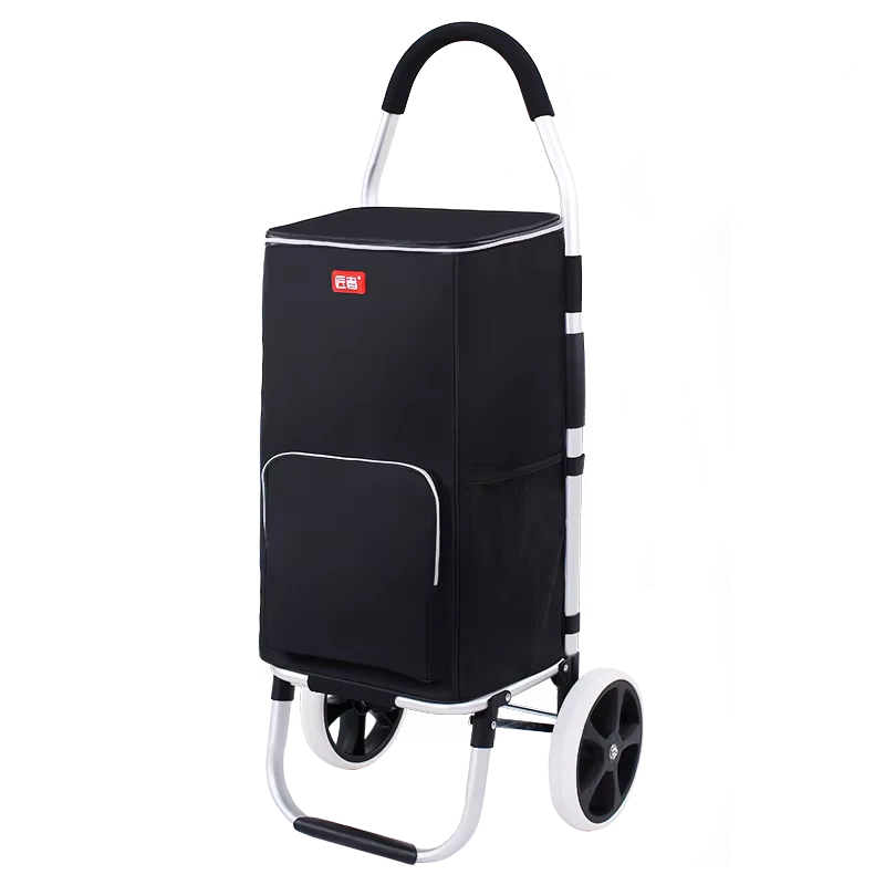 Two Wheel Folding Portable Hand Truck Hand drawn Trailer Aluminum Alloy Shopping Cart