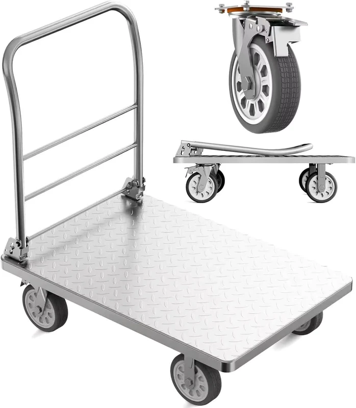 Two in One Detachable PP Material Foldable Four Wheel Heavy Duty Shopping Transport Trolley Multi Purpose Hand Cart OEM