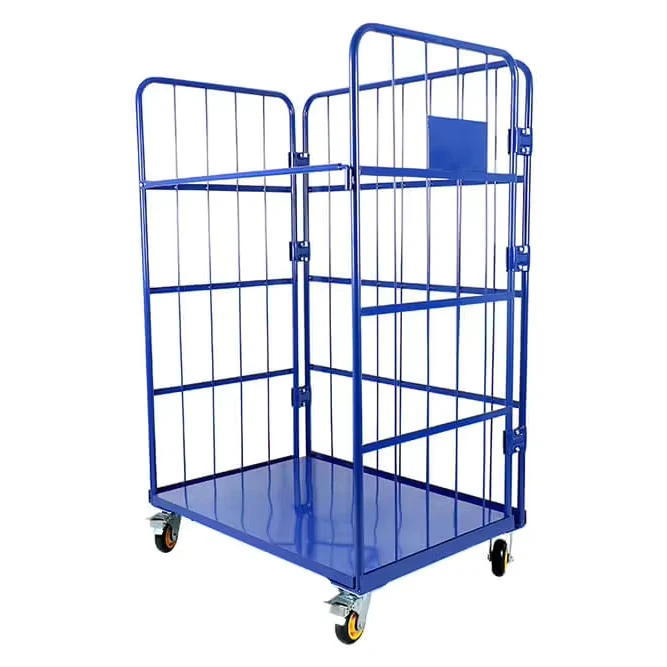 Two layered Load bearing 200kg Movable Roll Container Customized Roll Cage Container Storage Container Cage Trolley