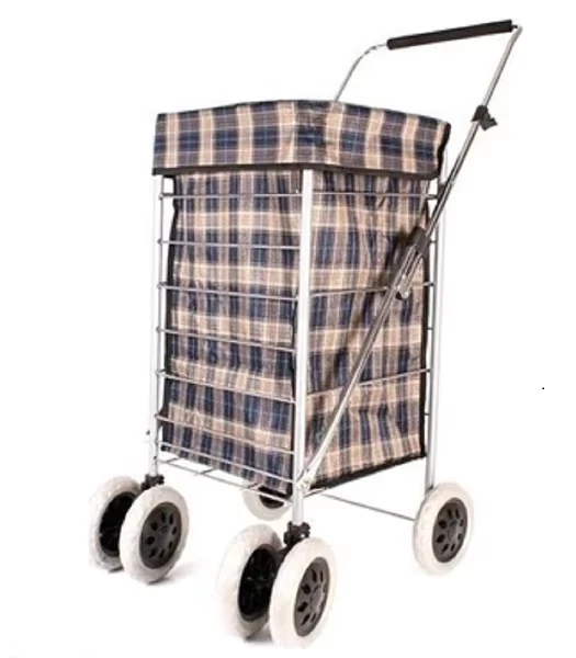 UK Style Durable 6 Wheels Shopping Cart Trolley with Big Capacity