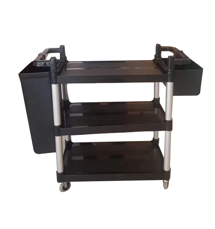 UP 103B Transporting Food Trolley Janitorial Utility Cart PP Plastic Trolley Cart