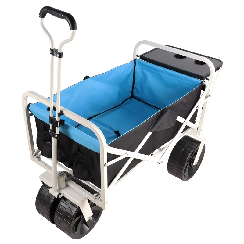 US Stock Folding Wagon Cart for Garden Shopping and Beach Portable Collapsible Utility Cart