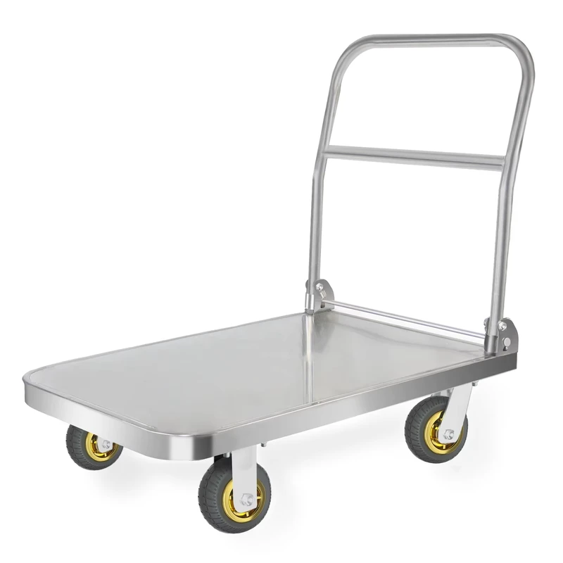 Uholan SUSP 300 Foldable Stainless Steel Platform Hand Truck Trolley Cart Capacity 300kg